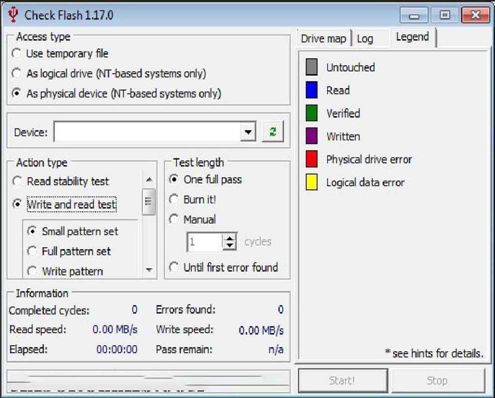 Phần mềm Check Flash kiểm tra hiệu năng thẻ nhớ và USB