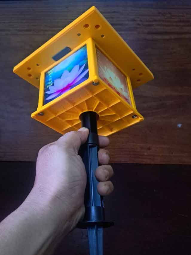 Máy nghe kinh hình trụ năng lượng mặt trời