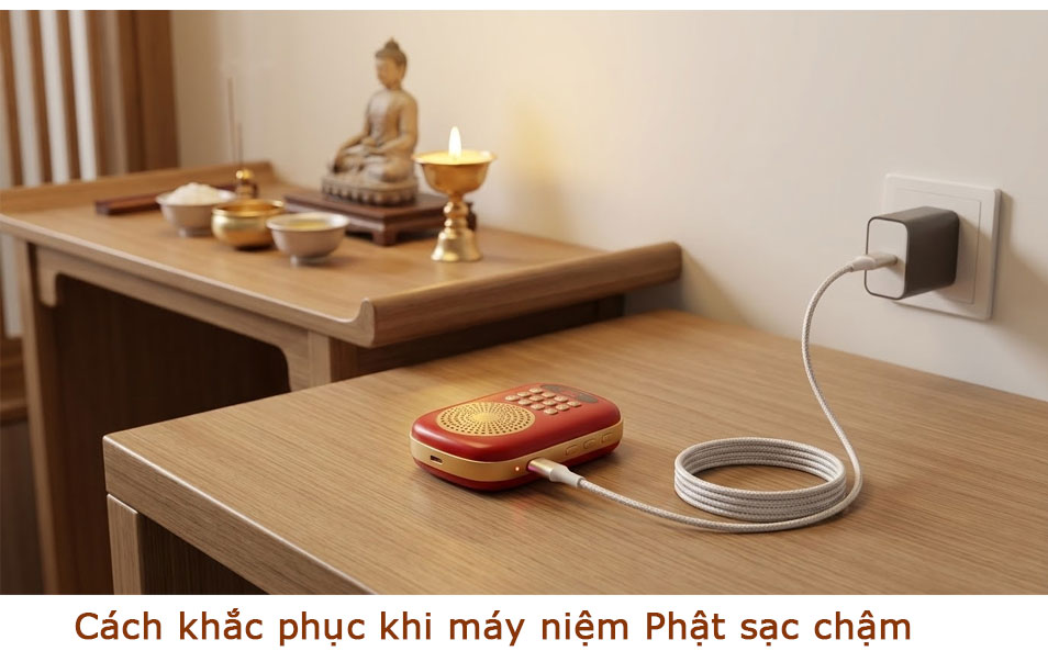 Cách khắc phục khi máy niệm Phật sạc chậm