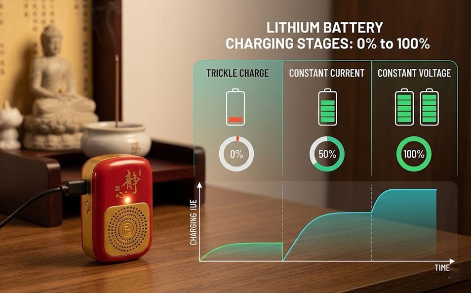 Cơ chế sạc của pin lithium trong máy niệm Phật