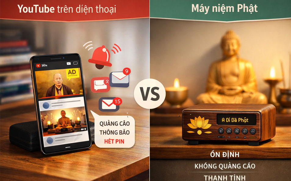 Nên Chọn Máy Niệm Phật hay mở Youtube