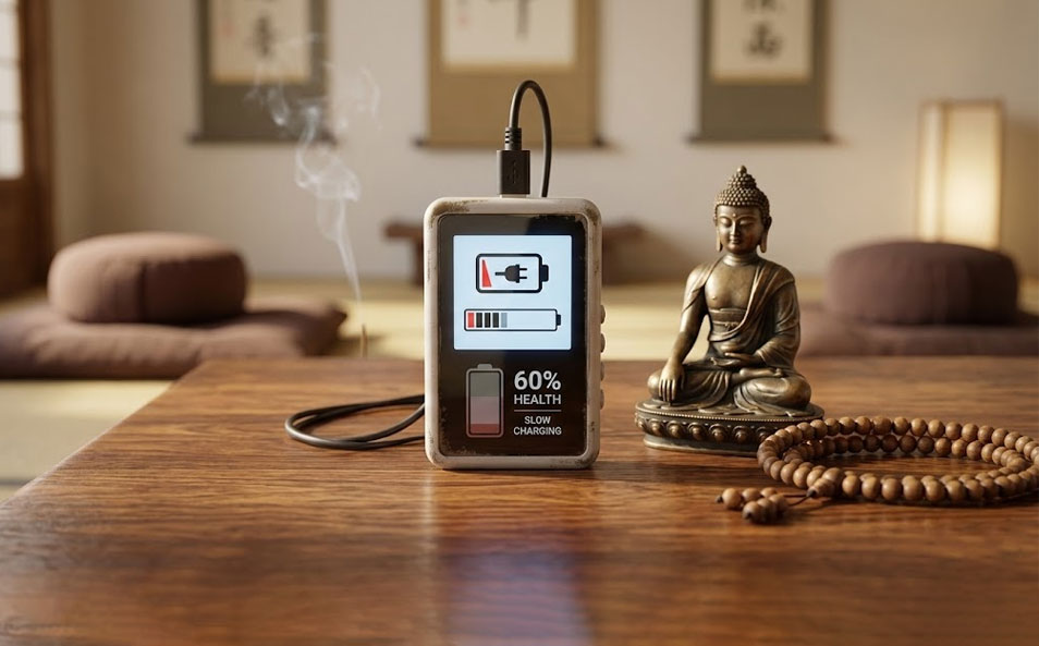 Pin máy niệm Phật đã bị chai