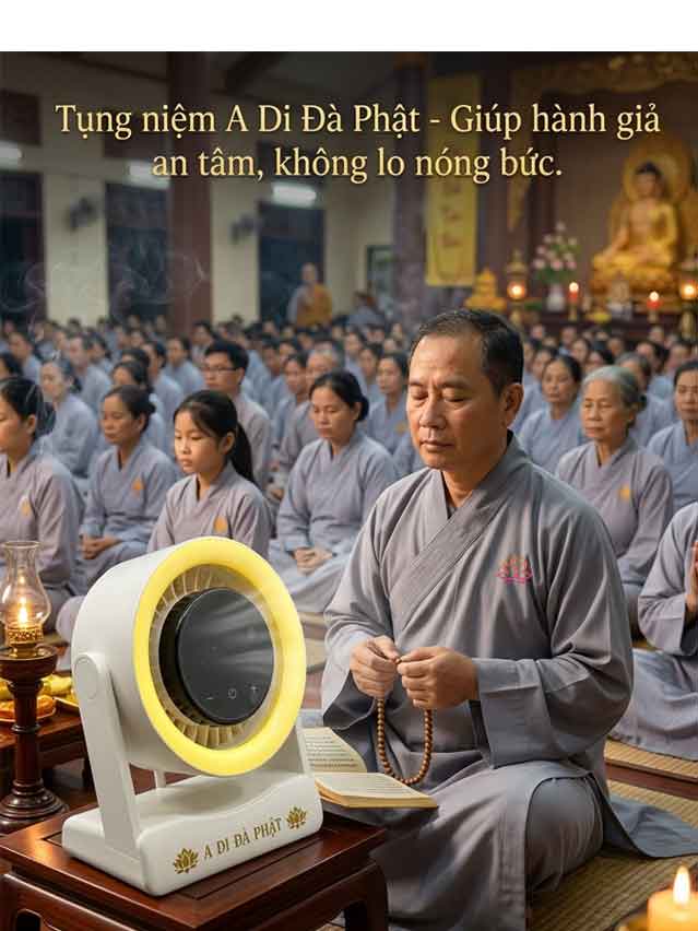 Quạt niệm Phật Hy F811 được dùng trong Đào Tràng khóa Tu