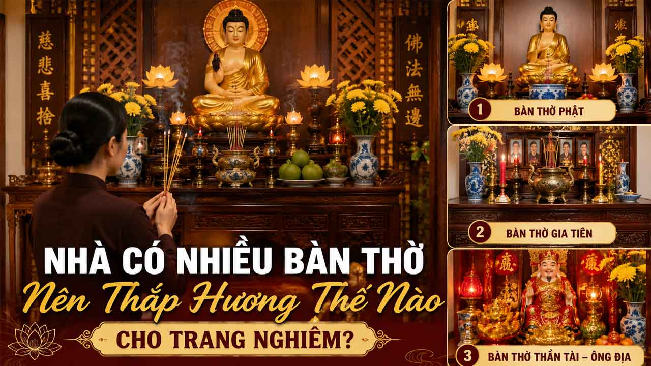 Nhà Có Nhiều Bàn Thờ Nên Thắp Hương Thế Nào Cho Trang Nghiêm?