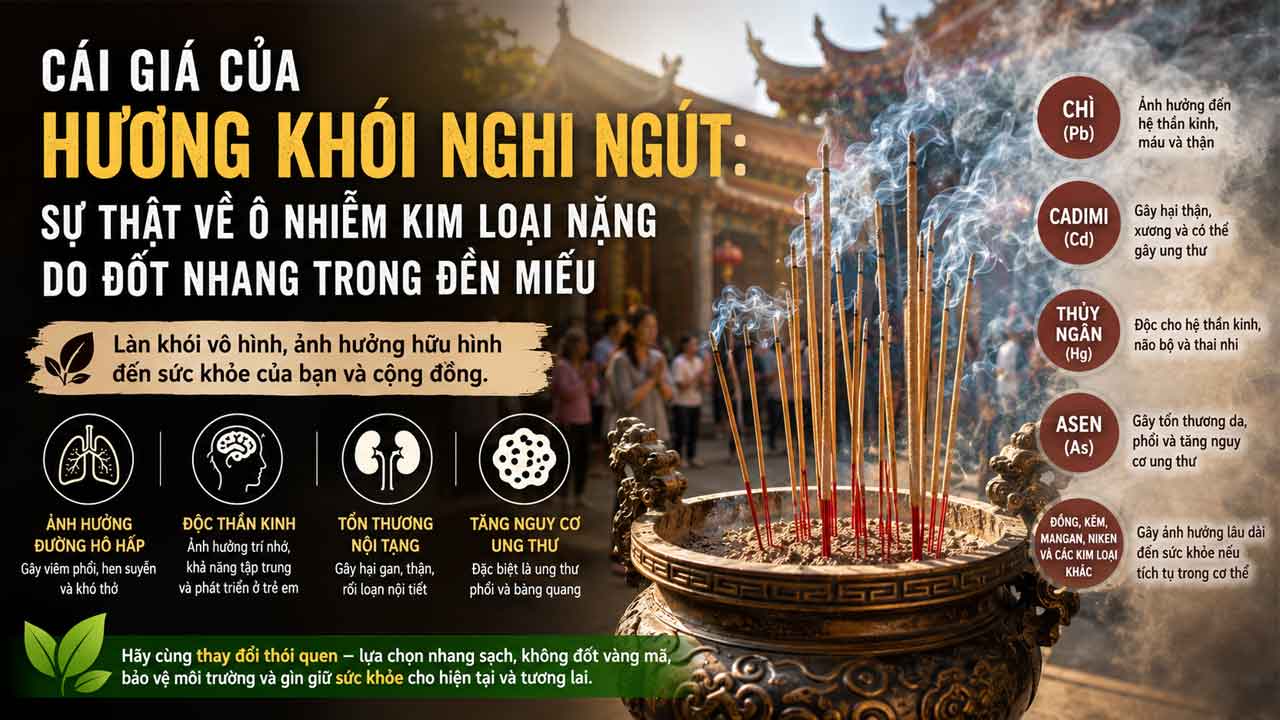 ô nhiễm kim loại nặng do đốt nhang trong đền miếu