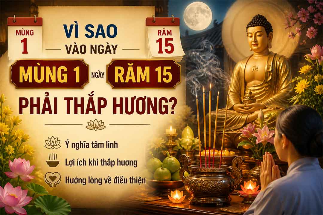 Vì sao vào ngày mùng 1 và ngày Rằm 15 phải thắp hương?